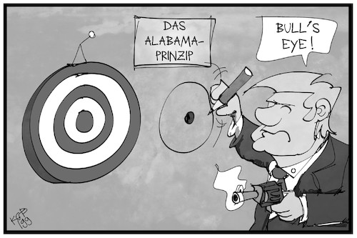 Cartoon: Trumps Alabama-Prinzip (medium) by Kostas Koufogiorgos tagged karikatur,koufogiorgos,illustration,cartoon,trump,alabama,dorian,zielscheibe,bullseye,treffer,betrug,illusion,usa,karikatur,koufogiorgos,illustration,cartoon,trump,alabama,dorian,zielscheibe,bullseye,treffer,betrug,illusion,usa