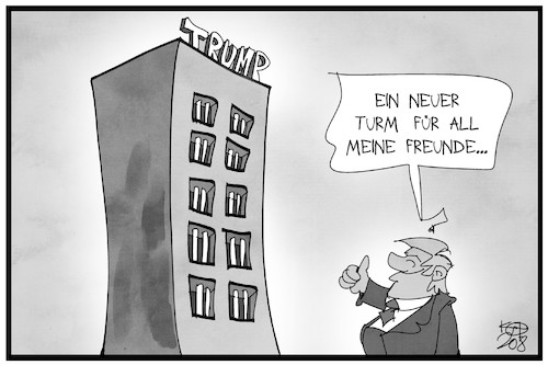 Cartoon: Trumps Freunde (medium) by Kostas Koufogiorgos tagged karikatur,koufogiorgos,illustration,cartoon,trump,gefängnis,tower,freund,usa,kriminalität,karikatur,koufogiorgos,illustration,cartoon,trump,gefängnis,tower,freund,usa,kriminalität