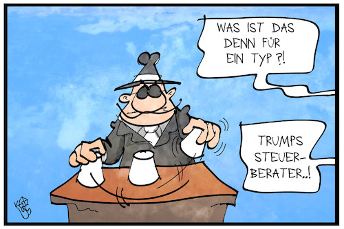 Cartoon: Trumps Steuererklärung (medium) by Kostas Koufogiorgos tagged karikatur,koufogiorgos,illustration,cartoon,trump,steuerberater,steuern,steuererklärung,usa,präsident,betrug,hütchenspiel,karikatur,koufogiorgos,illustration,cartoon,trump,steuerberater,steuern,steuererklärung,usa,präsident,betrug,hütchenspiel