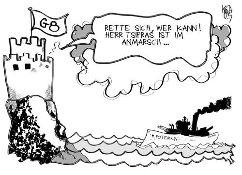 Tsipras auf der Potemkin Tsipras auf der Potemkin