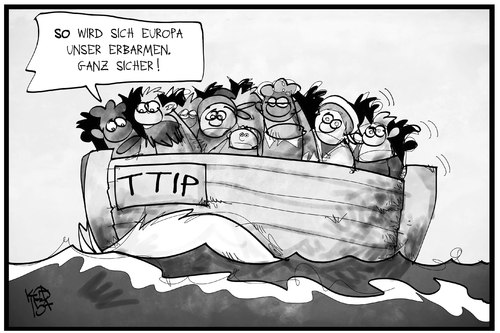 Cartoon: TTIP oder Flüchtlinge (medium) by Kostas Koufogiorgos tagged karikatur,koufogiorgos,illustration,cartoon,ttip,flüchtlinge,europa,boot,meer,mittelmeer,asyl,migranten,erbarmen,hilfe,rettung,politik,wirtschaft,freihandelsabkommen,karikatur,koufogiorgos,illustration,cartoon,ttip,flüchtlinge,europa,boot,meer,mittelmeer,asyl,migranten,erbarmen,hilfe,rettung,politik,wirtschaft,freihandelsabkommen
