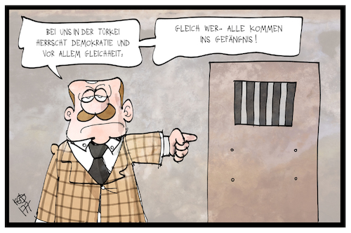 Cartoon: Türkei (medium) by Kostas Koufogiorgos tagged deutsche,gefangene,in,der,türkei,deutsche,gefangene,in,der,türkei