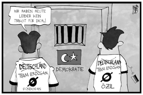 Cartoon: Türkei (medium) by Kostas Koufogiorgos tagged karikatur,koufogiorgos,illustration,cartoon,tuerkei,oezil,erdogan,gündogan,gefängnis,zelle,demokratie,trikot,werbung,karikatur,koufogiorgos,illustration,cartoon,tuerkei,oezil,erdogan,gündogan,gefängnis,zelle,demokratie,trikot,werbung