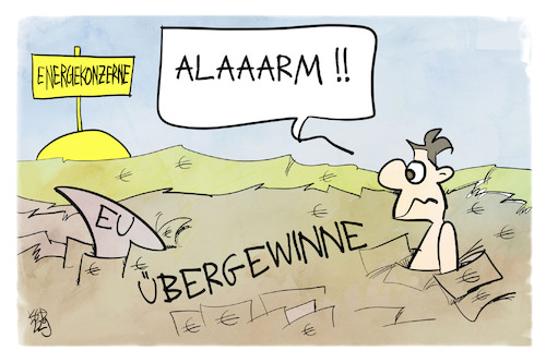 Cartoon: Übergewinne (medium) by Kostas Koufogiorgos tagged karikatur,koufogiorgos,übergewinn,geld,eu,hai,karikatur,koufogiorgos,übergewinn,geld,eu,hai