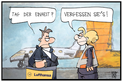 Cartoon: UFO-Streik (medium) by Kostas Koufogiorgos tagged karikatur,koufogiorgos,illustration,cartoon,ufo,lufthansa,streik,einheit,schlichtung,arbeitskampf,karikatur,koufogiorgos,illustration,cartoon,ufo,lufthansa,streik,einheit,schlichtung,arbeitskampf