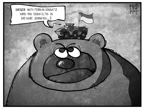 Cartoon: Ukraine-Konflikt (medium) by Kostas Koufogiorgos tagged karikatur,koufogiorgos,illustration,cartoon,ukraine,konflikt,terrorismus,bär,armee,militär,panzer,russland,politik,karikatur,koufogiorgos,illustration,cartoon,ukraine,konflikt,terrorismus,bär,armee,militär,panzer,russland,politik