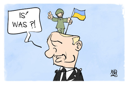Cartoon: Ukraine-Krieg (medium) by Kostas Koufogiorgos tagged karikatur,koufogiorgos,ukraine,putin,eroberung,kopf,russland,krieg,karikatur,koufogiorgos,ukraine,putin,eroberung,kopf,russland,krieg