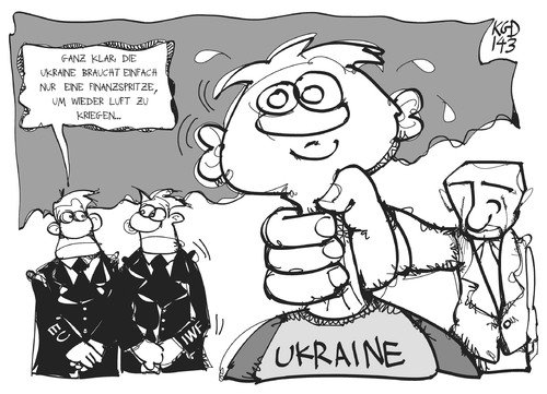 Cartoon: Ukraine im Würgegriff (medium) by Kostas Koufogiorgos tagged karikatur,koufogiorgos,cartoon,illustration,eu,europa,iwf,währungsfond,ukraine,russland,putin,hilfe,finanzhilfe,geld,wirtschaft,würgegriff,politik,karikatur,koufogiorgos,cartoon,illustration,eu,europa,iwf,währungsfond,ukraine,russland,putin,hilfe,finanzhilfe,geld,wirtschaft,würgegriff,politik