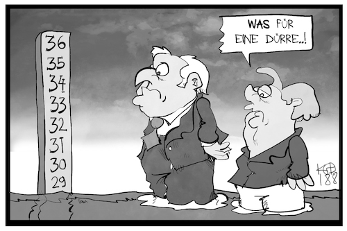 Cartoon: Umfragetief der Union (medium) by Kostas Koufogiorgos tagged karikatur,koufogiorgos,illustration,cartoon,umfrage,union,merkel,seehofer,cdu,csu,pegel,prozent,duerre,wasserstand,partei,politik,karikatur,koufogiorgos,illustration,cartoon,umfrage,union,merkel,seehofer,cdu,csu,pegel,prozent,duerre,wasserstand,partei,politik