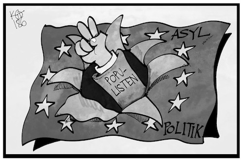Cartoon: Union der Populisten (medium) by Kostas Koufogiorgos tagged karikatur,koufogiorgos,illustration,cartoon,populismus,sieg,fahne,flagge,union,europa,eu,asylpolitik,karikatur,koufogiorgos,illustration,cartoon,populismus,sieg,fahne,flagge,union,europa,eu,asylpolitik