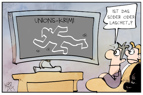 Cartoon: Unions-Krimi (medium) by Kostas Koufogiorgos tagged karikatur,koufogiorgos,illustration,cartoon,krimi,opfer,tatort,leiche,laschet,soeder,kfrage,wahlkampf,cdu,csu,karikatur,koufogiorgos,illustration,cartoon,krimi,opfer,tatort,leiche,laschet,soeder,kfrage,wahlkampf,cdu,csu