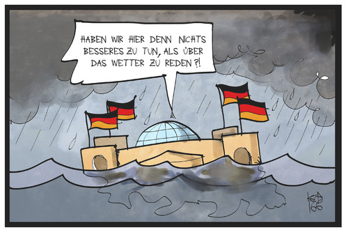 Cartoon: Unwetter (medium) by Kostas Koufogiorgos tagged karikatur,koufogiorgos,cartoon,illustration,unwetter,wetter,bundestag,reichstag,flut,überflutung,wasser,umwelt,natur,katastrophe,debatte,plenum,politik,karikatur,koufogiorgos,cartoon,illustration,unwetter,wetter,bundestag,reichstag,flut,überflutung,wasser,umwelt,natur,katastrophe,debatte,plenum,politik