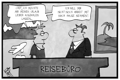 Cartoon: Urlaubsanspruch (medium) by Kostas Koufogiorgos tagged karikatur,koufogiorgos,illustration,cartoon,urlaubsanspruch,reisebüro,urlaub,chef,angestellter,arbeit,karikatur,koufogiorgos,illustration,cartoon,urlaubsanspruch,reisebüro,urlaub,chef,angestellter,arbeit