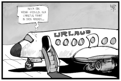 Cartoon: Urlaubsflieger (medium) by Kostas Koufogiorgos tagged karikatur,koufogiorgos,illustration,cartoon,jesus,christi,himmelfahrt,flugzeug,flieger,urlaub,feiertag,karikatur,koufogiorgos,illustration,cartoon,jesus,christi,himmelfahrt,flugzeug,flieger,urlaub,feiertag