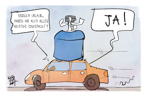 Cartoon: Urlaubszeit (medium) by Kostas Koufogiorgos tagged koufogiorgos,karikatur,urlaub,gas,reise,tourist,auto,koufogiorgos,karikatur,urlaub,gas,reise,tourist,auto