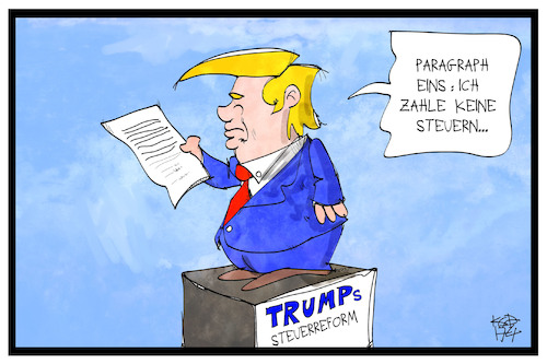 Cartoon: US-Steuerreform (medium) by Kostas Koufogiorgos tagged karikatur,koufogiorgos,illustration,cartoon,trump,usa,steuerrreform,wirtschaft,gesetz,karikatur,koufogiorgos,illustration,cartoon,trump,usa,steuerrreform,wirtschaft,gesetz