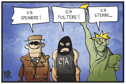 Cartoon: USA (medium) by Kostas Koufogiorgos tagged karikatur,koufogiorgos,illustration,cartoon,usa,cia,agent,spionage,foltern,freiheitsstatue,amerika,geheimdienst,politik,karikatur,koufogiorgos,illustration,cartoon,usa,cia,agent,spionage,foltern,freiheitsstatue,amerika,geheimdienst,politik