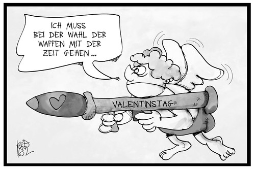 Cartoon: Valentinstag (medium) by Kostas Koufogiorgos tagged karikatur,koufogiorgos,illustration,cartoon,valentinstag,amor,waffe,panzerfaust,liebe,romantik,liebesgott,schiessen,zielen,treffen,karikatur,koufogiorgos,illustration,cartoon,valentinstag,amor,waffe,panzerfaust,liebe,romantik,liebesgott,schiessen,zielen,treffen