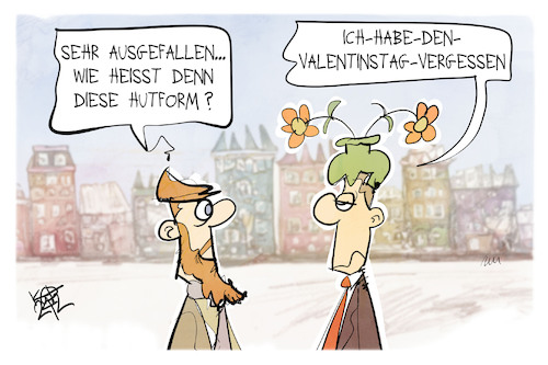 Cartoon: Valentinstag (medium) by Kostas Koufogiorgos tagged karikatur,koufogiorgos,valentinstag,hut,vase,ehe,partnerschaft,liebe,karikatur,koufogiorgos,valentinstag,hut,vase,ehe,partnerschaft,liebe