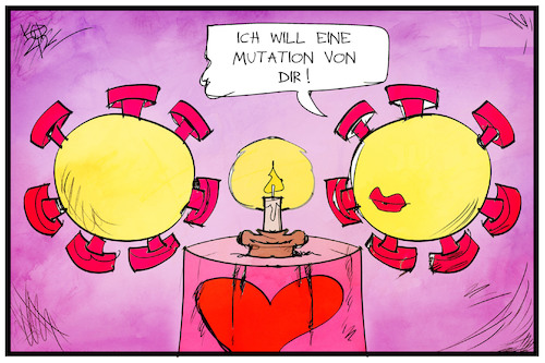 Cartoon: Valentinstag bei Corona (medium) by Kostas Koufogiorgos tagged karikatur,koufogiorgos,illustration,cartoon,virus,mutation,covid,valentinstag,liebe,pandemie,vermehrung,karikatur,koufogiorgos,illustration,cartoon,virus,mutation,covid,valentinstag,liebe,sex,pandemie,vermehrung