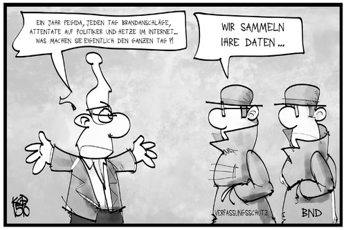 Cartoon: Verfassungsschutz (medium) by Kostas Koufogiorgos tagged karikatur,koufogiorgos,illustration,cartoon,bnd,verfassungsschutz,michel,pegida,rechtsextremismus,rechtsradikal,schutz,behörden,daten,vorratsdatenspeicherung,politik,karikatur,koufogiorgos,illustration,cartoon,bnd,verfassungsschutz,michel,pegida,rechtsextremismus,rechtsradikal,schutz,behörden,daten,vorratsdatenspeicherung,politik