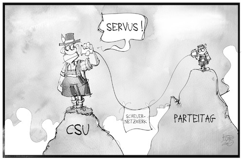 Cartoon: Virtueller CSU-Parteitag (medium) by Kostas Koufogiorgos tagged karikatur,koufogiorgos,illustration,cartoon,csu,parteitag,virtuell,leitung,internet,bayern,karikatur,koufogiorgos,illustration,cartoon,csu,parteitag,virtuell,leitung,internet,bayern