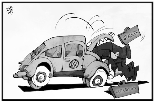 Cartoon: Volkswagen (medium) by Kostas Koufogiorgos tagged karikatur,koufogiorgos,illustration,cartoon,stadler,winterkorn,vw,volkswagen,käfer,manager,dieselgate,abgasskandal,karikatur,koufogiorgos,illustration,cartoon,stadler,winterkorn,vw,volkswagen,käfer,manager,dieselgate,abgasskandal