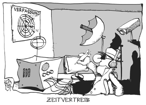 Cartoon: Vorratsdatenspeicherung (medium) by Kostas Koufogiorgos tagged vorratsdatenspeicherung,agent,überwachung,verfassung,urteil,richtlinie,spion,datenschutz,karikatur,koufogiorgos,vorratsdatenspeicherung,agent,überwachung,verfassung,urteil,richtlinie,spion,datenschutz,karikatur,koufogiorgos