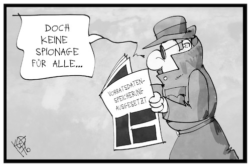 Cartoon: Vorratsdatenspeicherung (medium) by Kostas Koufogiorgos tagged karikatur,koufogiorgos,illustration,cartoon,vds,vorratsdatenspeicherung,spion,spionage,zeitung,daten,privatsphaere,datenschutz,verbraucher,karikatur,koufogiorgos,illustration,cartoon,vds,vorratsdatenspeicherung,spion,spionage,zeitung,daten,privatsphaere,datenschutz,verbraucher