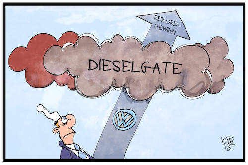 Cartoon: VW-Rekordgewinn (medium) by Kostas Koufogiorgos tagged karikatur,koufogiorgos,illustration,cartoon,vw,wirtschaft,volkswagen,profit,gewinn,rekordgewinn,michel,dieselgate,abgas,skandal,betrug,karikatur,koufogiorgos,illustration,cartoon,vw,wirtschaft,volkswagen,profit,gewinn,rekordgewinn,michel,dieselgate,abgas,skandal,betrug