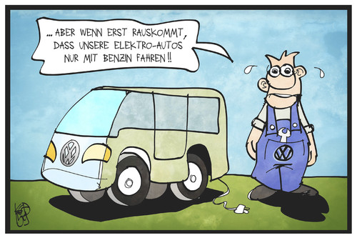 Cartoon: VW-Skandal (medium) by Kostas Koufogiorgos tagged karikatur,koufogiorgos,illustration,cartoon,vw,volkswagen,dieselgate,abgas,skandal,mechaniker,kfz,auto,automobil,industrie,konzern,arbeiter,elektroauto,benzin,treibstoff,betrug,wirtschaft,arbeit,karikatur,koufogiorgos,illustration,cartoon,vw,volkswagen,dieselgate,abgas,skandal,mechaniker,kfz,auto,automobil,industrie,konzern,arbeiter,elektroauto,benzin,treibstoff,betrug,wirtschaft,arbeit