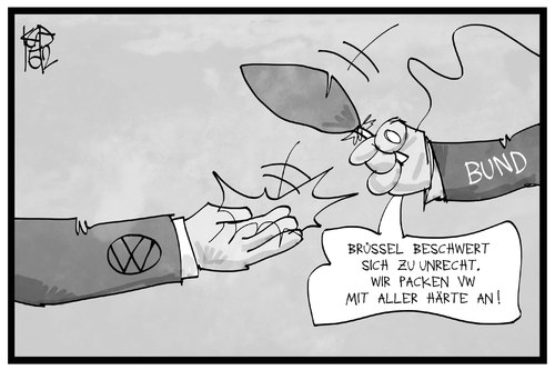 Cartoon: VW (medium) by Kostas Koufogiorgos tagged karikatur,koufogiorgos,illustration,cartoon,vw,bund,eu,brüssel,europa,dieselgate,abgasskandal,wirtschaft,automobil,industrie,karikatur,koufogiorgos,illustration,cartoon,vw,bund,eu,brüssel,europa,dieselgate,abgasskandal,wirtschaft,automobil,industrie