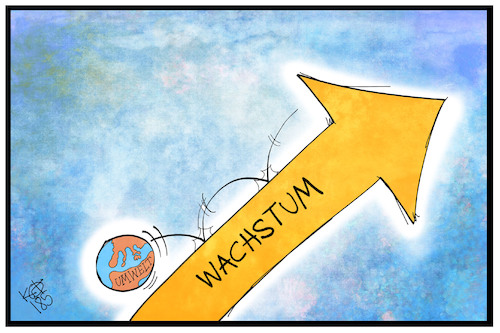 Cartoon: Wachstum und Umwelt (medium) by Kostas Koufogiorgos tagged karikatur,koufogiorgos,cartoon,illustration,wachstum,pfeil,anstieg,umwelt,globus,erde,ökologie,klima,umweltschutz,karikatur,koufogiorgos,cartoon,illustration,wachstum,pfeil,anstieg,umwelt,globus,erde,ökologie,klima,umweltschutz