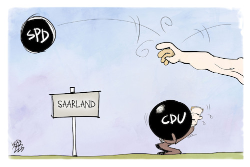 Cartoon: Wahl im Saarland (medium) by Kostas Koufogiorgos tagged rehlinger,kugelstossen,hans,wahl,landtagswahl,saarland,koufogiorgos,karikatur,rehlinger,kugelstossen,hans,wahl,landtagswahl,saarland,koufogiorgos,karikatur