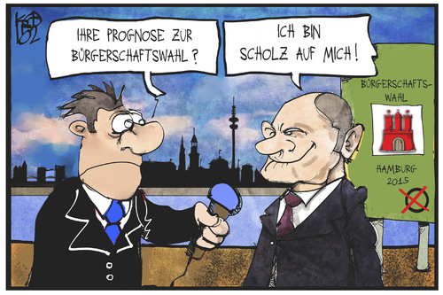 Cartoon: Wahl in Hamburg (medium) by Kostas Koufogiorgos tagged karikatur,koufogiorgos,illustration,cartoon,scholz,hamburg,spd,bürgermeister,wahl,reporter,stolz,zuversicht,politik,karikatur,koufogiorgos,illustration,cartoon,scholz,hamburg,spd,bürgermeister,wahl,reporter,stolz,zuversicht,politik