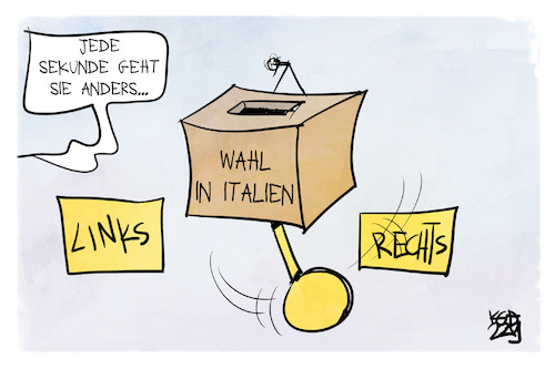 Cartoon: Wahl in Italien (medium) by Kostas Koufogiorgos tagged karikatur,koufogiorgos,italien,wahlurne,pendel,uhr,links,rechts,demokratie,karikatur,koufogiorgos,italien,wahlurne,pendel,uhr,links,rechts,demokratie