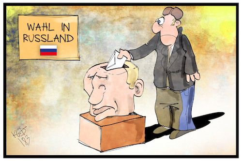 Cartoon: Wahl in Russland (medium) by Kostas Koufogiorgos tagged karikatur,koufogiorgos,illustration,cartoon,wahl,russland,urne,putin,demokratie,abstimmung,präsident,karikatur,koufogiorgos,illustration,cartoon,wahl,russland,urne,putin,demokratie,abstimmung,präsident