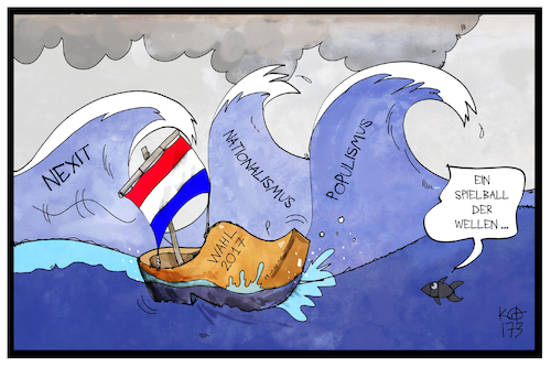 Cartoon: Wahl Niederlande (medium) by Kostas Koufogiorgos tagged karikatur,koufogiorgos,illustration,cartoon,niederlande,nexit,wellen,holzschuh,wasser,meer,holland,populismus,nationalismus,demokratie,wahl,karikatur,koufogiorgos,illustration,cartoon,niederlande,nexit,wellen,holzschuh,wasser,meer,holland,populismus,nationalismus,demokratie,wahl
