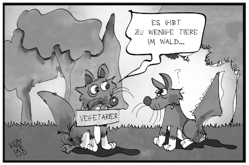 Cartoon: Waldtiere (medium) by Kostas Koufogiorgos tagged karikatur,koufogiorgos,illustration,cartoon,wald,tier,fuchs,wwf,studie,fauna,karikatur,koufogiorgos,illustration,cartoon,wald,tier,fuchs,wwf,studie,fauna