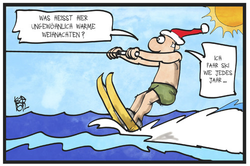 Cartoon: Warme Weihnachten (medium) by Kostas Koufogiorgos tagged karikatur,koufogiorgos,illustration,cartoon,weihnachten,wasserski,ski,klima,wetter,erderwärmung,klimawandel,urlaub,winter,karikatur,koufogiorgos,illustration,cartoon,weihnachten,wasserski,ski,klima,wetter,erderwärmung,klimawandel,urlaub,winter