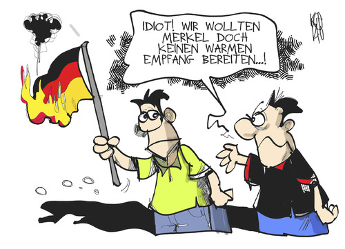 Warmer Empfang für Merkel Warmer Empfang für Merkel