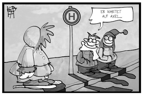 Cartoon: Warten auf Axel (medium) by Kostas Koufogiorgos tagged karikatur,koufogiorgos,illustration,cartoon,axel,schnee,winter,wetter,tief,sturm,klima,karikatur,koufogiorgos,illustration,cartoon,axel,schnee,winter,wetter,tief,sturm,klima