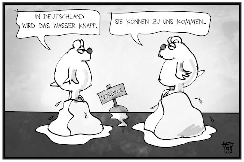 Cartoon: Wassermangel in Deutschland (medium) by Kostas Koufogiorgos tagged karikatur,koufogiorgos,illustration,cartoon,wasser,mangel,eisbär,nordpol,arktis,klima,erderwärmung,karikatur,koufogiorgos,illustration,cartoon,wasser,mangel,eisbär,nordpol,arktis,klima,erderwärmung