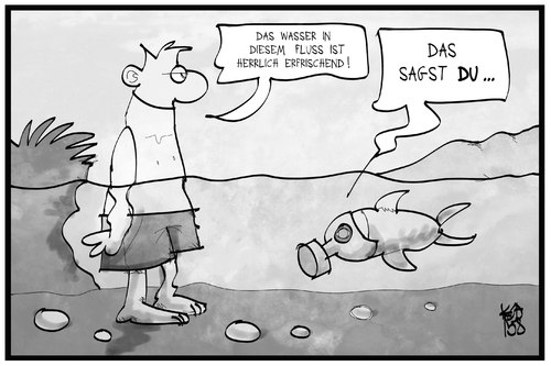 Cartoon: Wasserqualität (medium) by Kostas Koufogiorgos tagged karikatur,koufogiorgos,illustration,cartoon,wasser,gewässer,fisch,mensch,baden,sauberkeit,fluss,atmen,umwelt,natur,schutz,karikatur,koufogiorgos,illustration,cartoon,wasser,gewässer,fisch,mensch,baden,sauberkeit,fluss,atmen,umwelt,natur,schutz