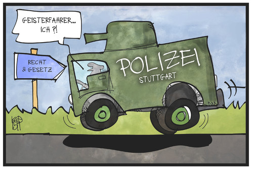 Cartoon: Wasserwerfer-Urteil (medium) by Kostas Koufogiorgos tagged karikatur,koufogiorgos,illustration,cartoon,s21,stuttgart,polizei,wasserwerfer,urteil,geisterfahrer,recht,gesetz,prozess,karikatur,koufogiorgos,illustration,cartoon,s21,stuttgart,polizei,wasserwerfer,urteil,geisterfahrer,recht,gesetz,prozess