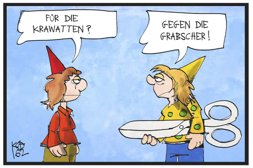 Cartoon: Weiberfastnacht 2016 (medium) by Kostas Koufogiorgos tagged karikatur,koufogiorgos,illustration,cartoon,fastnacht,fasching,schere,krawatte,abschneiden,grabscher,frau,verteidigung,belästigung,karneval,karikatur,koufogiorgos,illustration,cartoon,fastnacht,fasching,schere,krawatte,abschneiden,grabscher,frau,verteidigung,belästigung,karneval