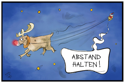 Cartoon: Weihnachten 2020 (medium) by Kostas Koufogiorgos tagged karikatur,koufogiorgos,illustration,cartoon,weihnachten,abstand,weihnachtsmann,rudolph,rentier,schlitten,pandemie,maskenpflicht,karikatur,koufogiorgos,illustration,cartoon,weihnachten,abstand,weihnachtsmann,rudolph,rentier,schlitten,pandemie,maskenpflicht