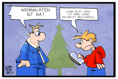 Cartoon: Weihnachten kommt (medium) by Kostas Koufogiorgos tagged karikatur,koufogiorgos,illustration,cartoon,weihnachten,handy,smartphone,vater,sohn,digital,medien,nachricht,feier,karikatur,koufogiorgos,illustration,cartoon,weihnachten,handy,smartphone,vater,sohn,digital,medien,nachricht,feier