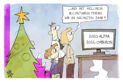 Cartoon: Weihnachten mit Omikron (medium) by Kostas Koufogiorgos tagged karikatur,koufogiorgos,illustration,cartoon,weihnachten,weihnachtsbaum,corona,virus,pandemie,familie,alpha,omikron,karikatur,koufogiorgos,illustration,cartoon,weihnachten,weihnachtsbaum,corona,virus,pandemie,familie,alpha,omikron