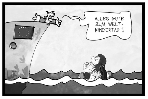 Cartoon: Weltkindertag (medium) by Kostas Koufogiorgos tagged karikatur,koufogiorgos,illustration,cartoon,weltkindertag,schiff,flüchtling,rettung,kind,mutter,familie,karikatur,koufogiorgos,illustration,cartoon,weltkindertag,schiff,flüchtling,rettung,kind,mutter,familie